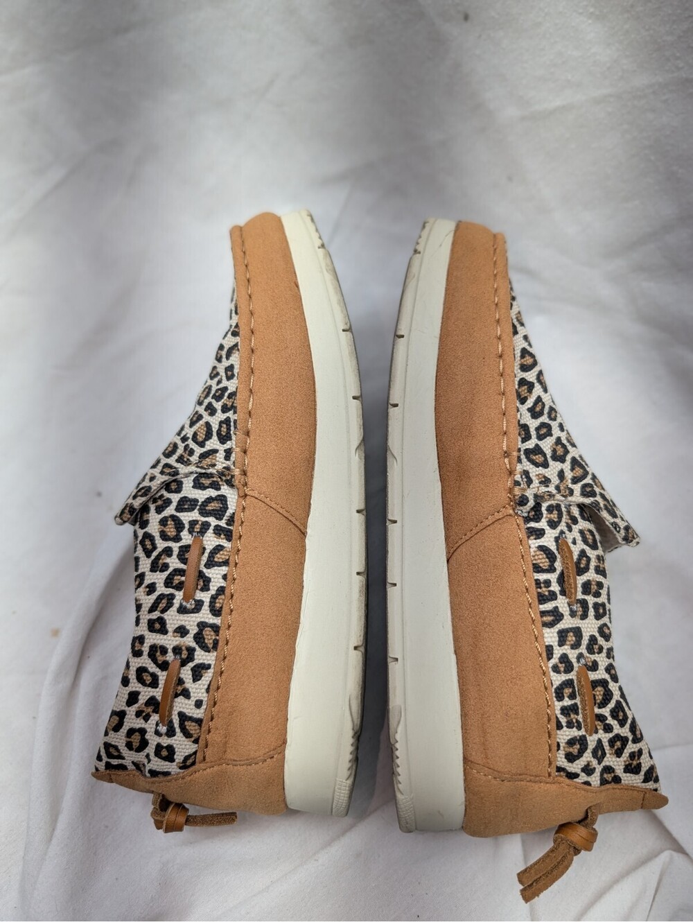 Sperry Moc Sider Slip-on Loafers, Leopard Cheetah Print Canvas Shoes, SZ 6M - Picture 4 of 9